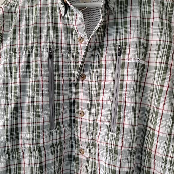 L.L. Bean PFG Multicolored Plaid Shirt w/ Roll Tab Sleeves - Men Size M - Picture 11 of 14